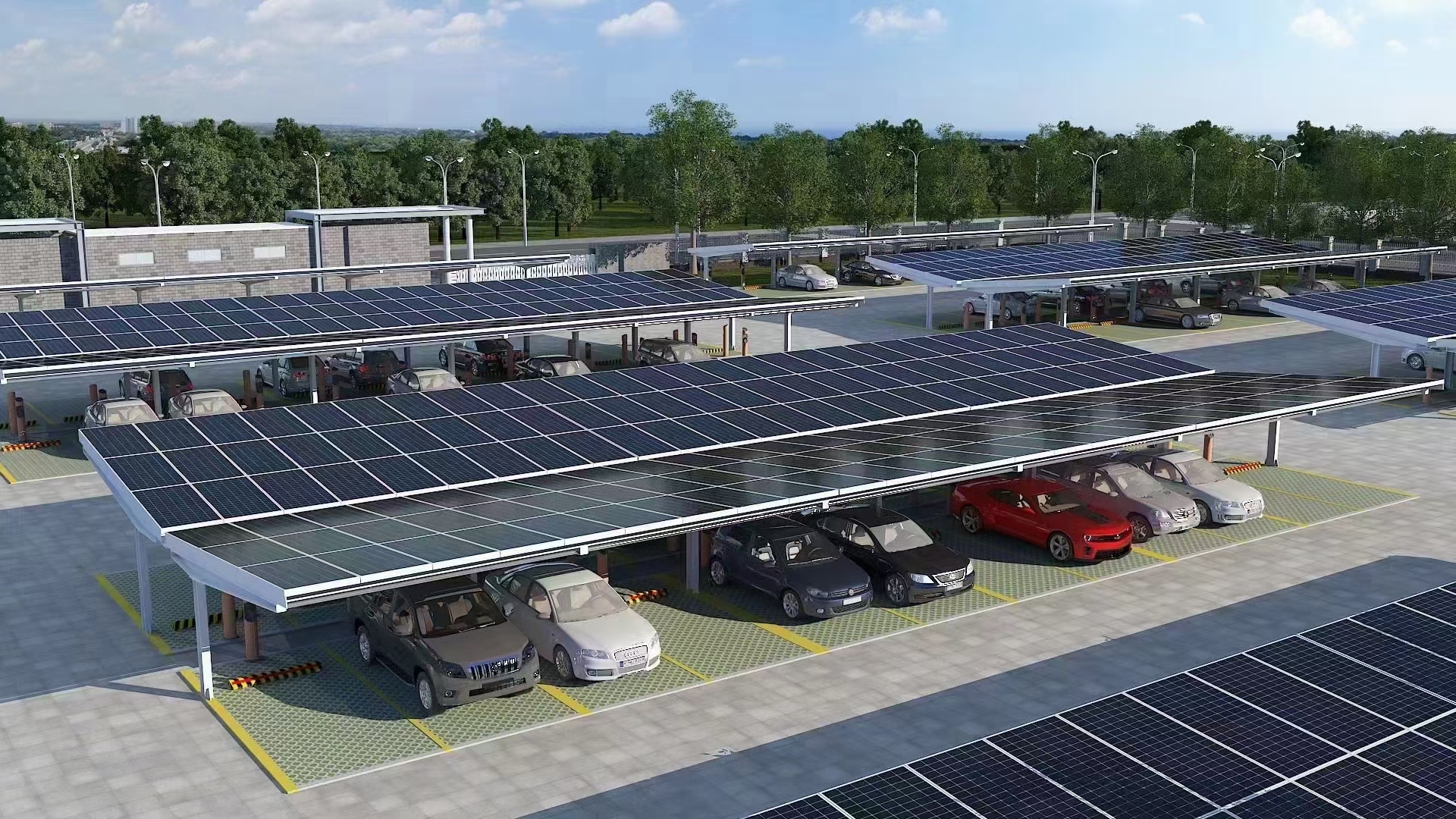 饿豹光伏充电车棚 让出行的每一步都是绿色！